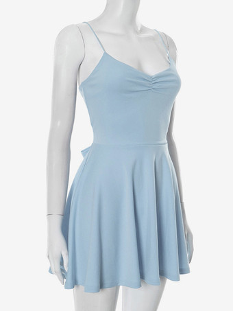 2025年夏向け無地ミニスリップドレス