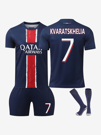 N.7Maglia da calcio da uomo abbigliamento sportivo set da 3 pezzi n. 1 DONNARUMMA n. 7 KVARATSKHELIA n. 29 BARCOLA