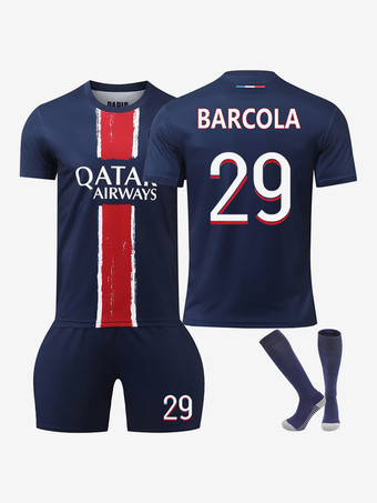 N.29Maglia da calcio da uomo abbigliamento sportivo set da 3 pezzi n. 1 DONNARUMMA n. 7 KVARATSKHELIA n. 29 BARCOLA