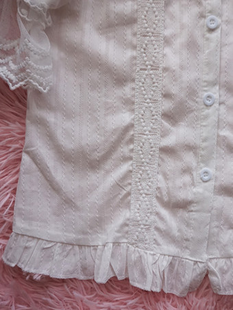 スイートロリータブラウス レースフリルロリータトップス 半袖ブラウス ピンクロリータシャツ