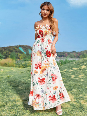 2025年夏にぴったりの花柄ノースリーブマキシドレス