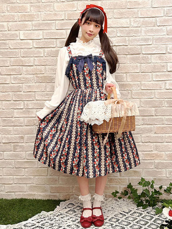 スイートロリータブラウス エクリュホワイトロリータトップス 長袖フリルロリータシャツ