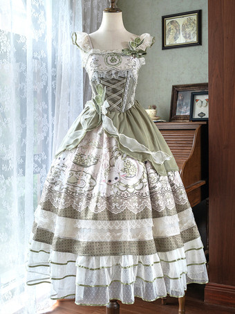 スイートロリータドレス ノースリーブ ジャンパースカート パール クラシック おとぎ話 パーティーコスチューム サテン生地 かわいい ファッション