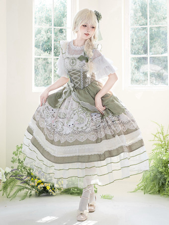 スイートロリータドレス ノースリーブ ジャンパースカート パール クラシック おとぎ話 パーティーコスチューム サテン生地 かわいい ファッション