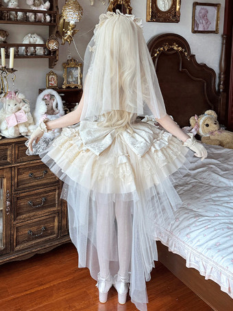 姫系 スイートロリータワンピース ライトグリーン 半袖 花柄 ティーパーティードレス トレーン付き ポリエステル かわいい ファッション