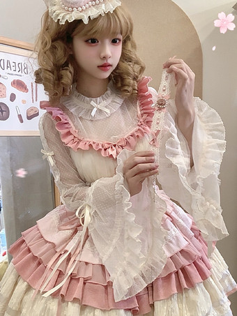 姫系 スイートロリータワンピース グリーン ノースリーブ リボン ジャンパー ポリエステル かわいい ファッション