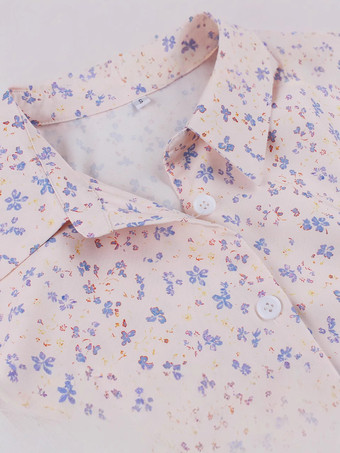 2025年夏にぴったりの、ウエストベルト付きヴィンテージフローラルプリントシャツドレス