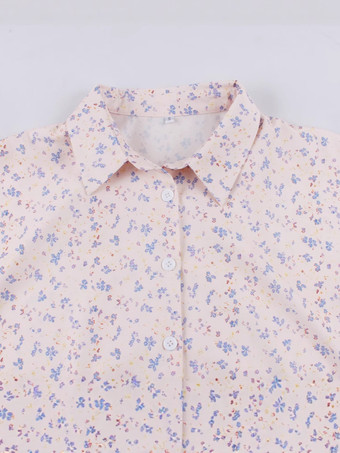 2025年夏にぴったりの、ウエストベルト付きヴィンテージフローラルプリントシャツドレス