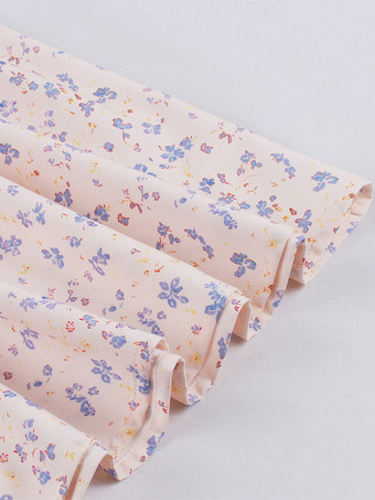 2025年夏にぴったりの、ウエストベルト付きヴィンテージフローラルプリントシャツドレス