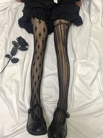 Calcetines góticos de lolita accesorios de lolita a cuadros blancos medias y pantimedias