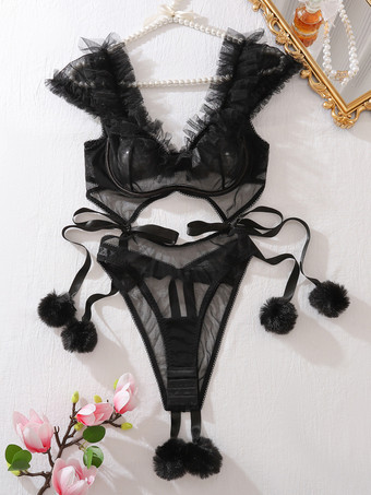 ランジェリーテディ レース ブラック テディ レディース