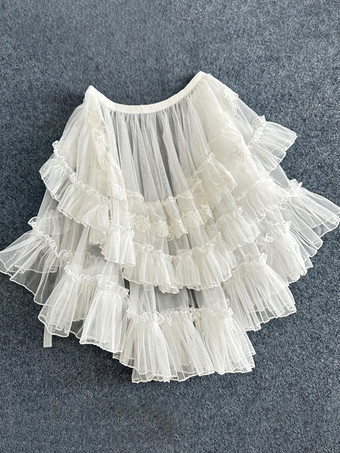 取り外し可能なスイープトレイン スイートロリータアクセサリー ホワイトフリル その他トレインテール