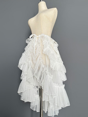 ホワイト 取り外し可能なスイープトレイン スイートロリータアクセサリー ホワイトフリル その他トレインテール