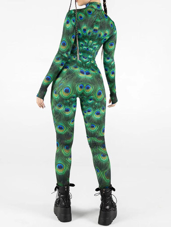 パターニング全身タイツ ハロウィン 女性用セクシーボディスーツ 蝶柄 ハロウィン 大人用 ハイウエスト スポーツ ジャンプスーツ コスプレ衣装