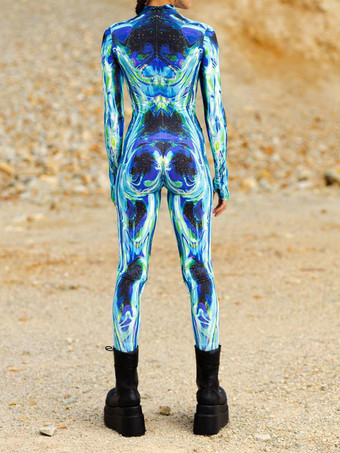 パターニング全身タイツ ハロウィン 女性用セクシーボディスーツ 蝶柄 ハロウィン 大人用 ハイウエスト スポーツ ジャンプスーツ コスプレ衣装