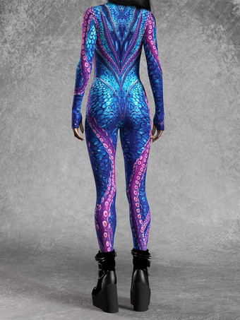 パターニング全身タイツ ハロウィン 女性用ジャンプスーツ、ボディスーツ、パンク、ヒョンカラー、全身タイツ、キャットスーツ