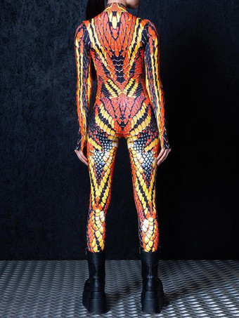 パターニング全身タイツ ハロウィン 女性用ジャンプスーツ、ボディスーツ、パンク、ヒョンカラー、全身タイツ、キャットスーツ