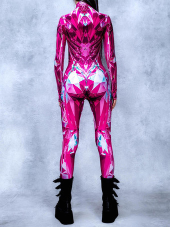 パターニング全身タイツ ハロウィン 女性用ジャンプスーツ、ボディスーツ、パンク、ヒョンカラー、全身タイツ、キャットスーツ