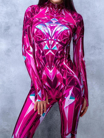 パターニング全身タイツ ハロウィン 女性用ジャンプスーツ、ボディスーツ、パンク、ヒョンカラー、全身タイツ、キャットスーツ