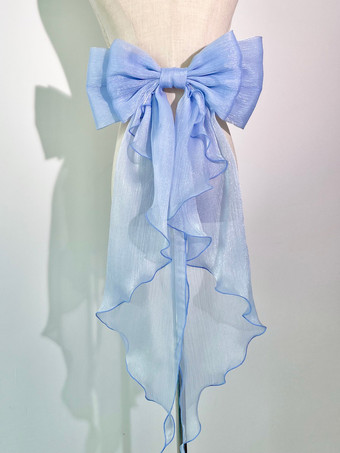 ライトスカイブルー取り外し可能なトレインテールスイートロリータアクセサリーピンクのリボンバタフライアクセサリー