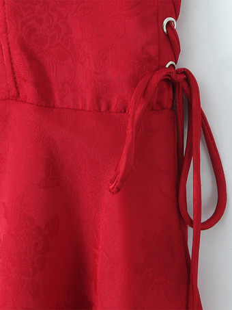 2025年夏向け、アシンメトリーヘムのジャカードミニパーティードレス