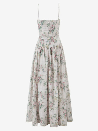 2025年夏のセミフォーマルイベントにぴったりのヴィンテージフローラルマキシスリップドレス