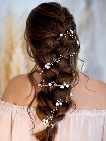 シルバー ウェディングヘッドピースアクセサリー メタルブライダルヘアアクセサリー