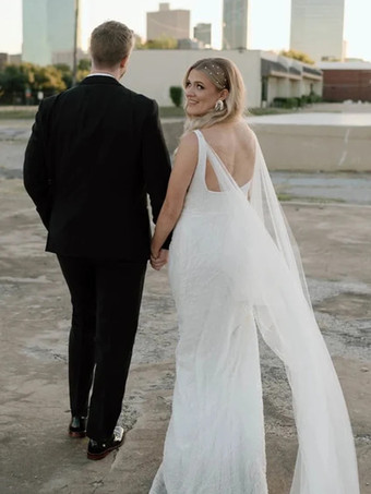 ホワイト ウェディングラップ アイボリーショール チュールグロメット ブライダルカバーアップ