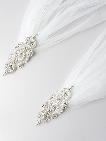 ウェディングラップ、ホワイトショール、チュールブライダルカバーアップ