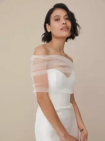 Wedding Wraps Ivory Long Sleeves Bateau Neck Shawls Tulle Buttons Bridal Cover Ups - Milanoo.com Wedding Wraps Ivory Long Sleeves Bateau Neck Shawls Tulle Buttons Bridal Cover Ups - Milanoo.com