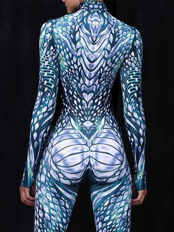 パターニング全身タイツ ハロウィン 大人用アニメキャラクターコスプレジャンプスーツ 3Dデジタルカラープリントボディスーツ キャットスーツ エアリアルヨガパフォーマンスステージ衣装