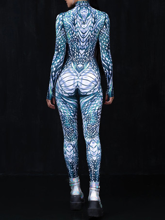 パターニング全身タイツ ハロウィン 大人用アニメキャラクターコスプレジャンプスーツ 3Dデジタルカラープリントボディスーツ キャットスーツ エアリアルヨガパフォーマンスステージ衣装