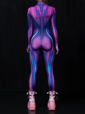パターニング全身タイツ ハロウィン ボディスーツ キャットスーツ 大人用 アニメキャラクター コスプレ ジャンプスーツ 3D デジタルカラープリント エアリアルヨガ パフォーマンス ステージ衣装