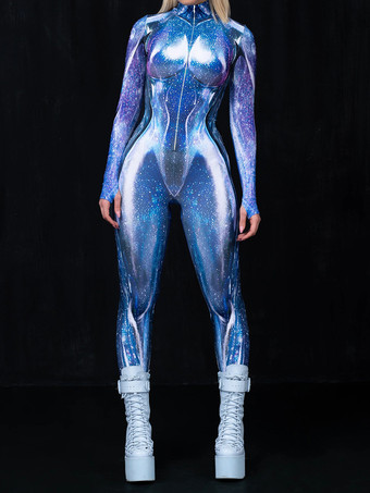 パターニング全身タイツ ハロウィン ボディスーツ キャットスーツ 大人用 アニメキャラクター コスプレ ジャンプスーツ 3D デジタルカラープリント エアリアルヨガ パフォーマンス ステージ衣装
