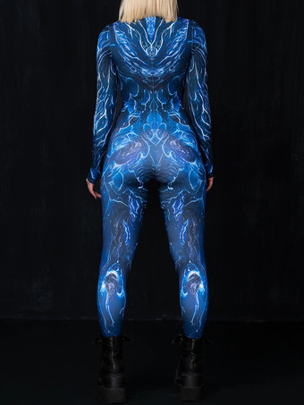 パターニング全身タイツ ハロウィン ボディスーツ キャットスーツ 大人用 アニメキャラクター コスプレ ジャンプスーツ 3D デジタルカラープリント エアリアルヨガ パフォーマンス ステージ衣装