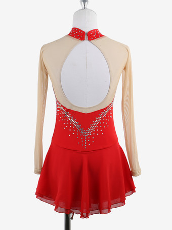 スケートコスチューム 女の子 レディース プロフィギュアスケート競技ドレス タートルネック バレリーナ衣装