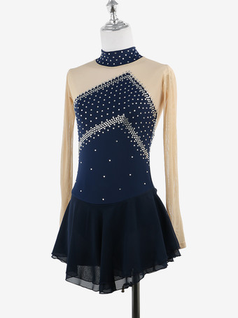 スケートコスチューム 女の子 レディース プロフィギュアスケート競技ドレス タートルネック バレリーナ衣装