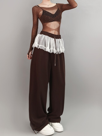 ジャズダンスコスチューム レディース トップス＆パンツセット ダンスウェア パフォーマンス衣装