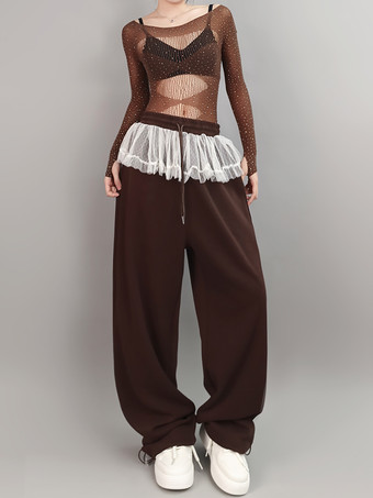 ジャズダンスコスチューム レディース トップス＆パンツセット ダンスウェア パフォーマンス衣装