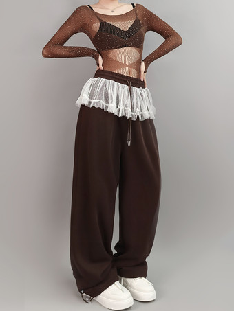 ジャズダンスコスチューム レディース トップス＆パンツセット ダンスウェア パフォーマンス衣装