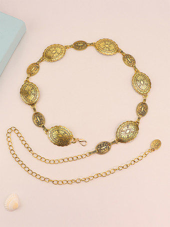 ボヘミアン風コインウエストチェーンヴィンテージベルト（レディース）2025