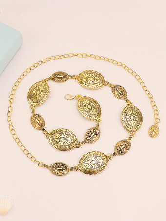 ボヘミアン風コインウエストチェーンヴィンテージベルト（レディース）2025