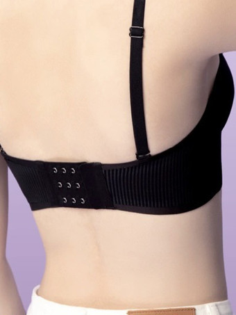 フルカバーミニマイザーブラ、インビジブルストラップレスホルターネックブラ、ビスチェ、ブラックポリエステルランジェリー