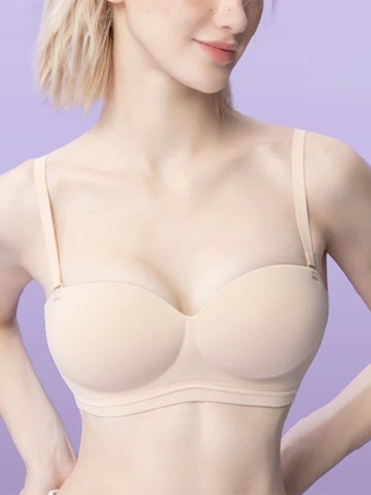 フルカバーミニマイザーブラ、インビジブルストラップレスホルターネックブラ、ビスチェ、ブラックポリエステルランジェリー