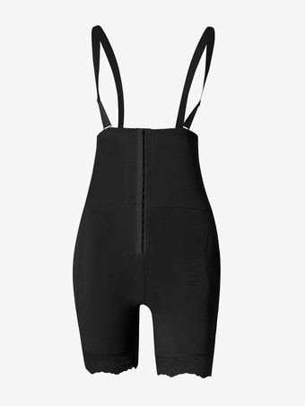 ブラック ボディシェイパー シェイプウェア ブラック フロントボタン 腹部 厚めスポンジインサート シェイピングパンツ ヒップリフター