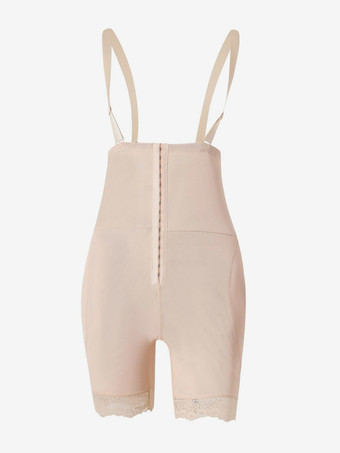 ライト アプリコットボディシェイパー シェイプウェア ブラック フロントボタン 腹部 厚めスポンジインサート シェイピングパンツ ヒップリフター