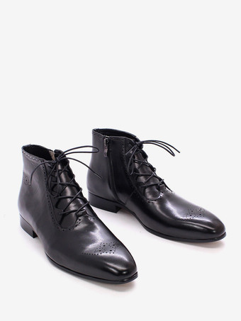 メンズドレスブーツ ハンドメイド本革アンクルブーツ