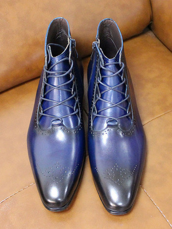 メンズドレスブーツ ハンドメイド本革アンクルブーツ