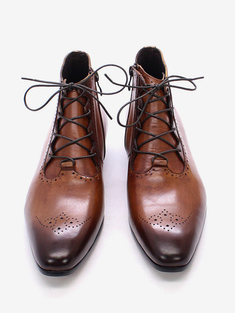 メンズドレスブーツ ハンドメイド本革アンクルブーツ