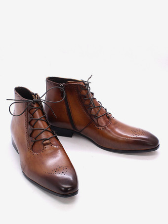 メンズドレスブーツ ハンドメイド本革アンクルブーツ